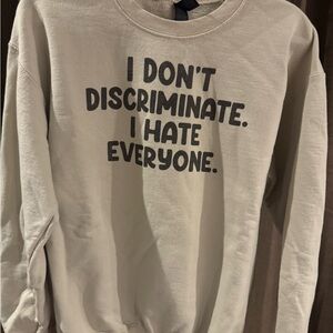 Gildan Cream Crewneck Sweater with Bold Text